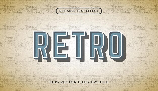 Retro - efeito de texto editável do ilustrador premium vector