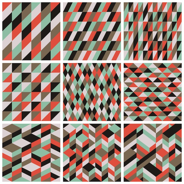 Retro funky seamless patterns vector set