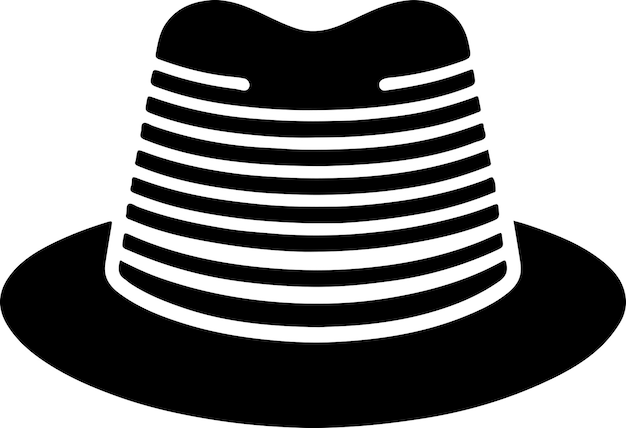 Retro hat ícone clipart símbolo minimalista silhueta de cor preta 26