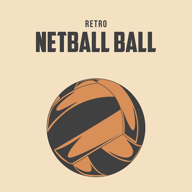 Retro ilustração vetorial de bola de netball