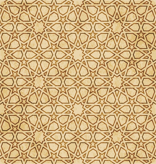 Retro marrom islã geometria sem costura padrão fundo ornamento estilo oriental