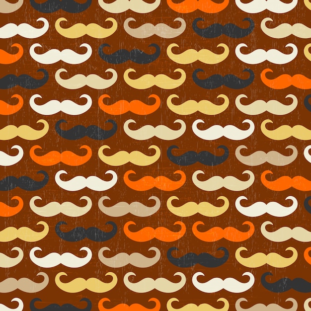 Retro padrão sem emenda com bigode