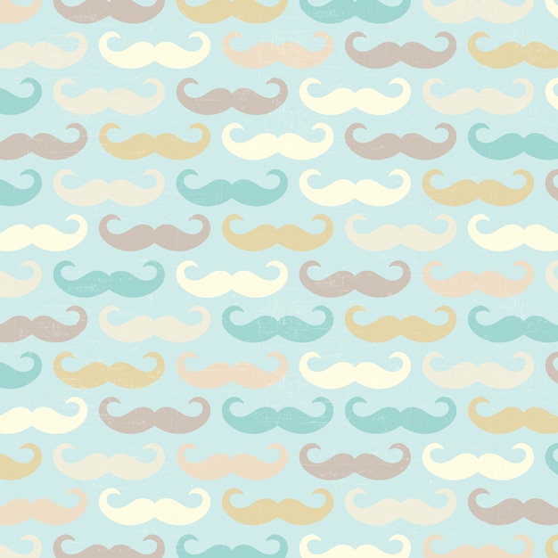 retro padrão sem emenda com bigode