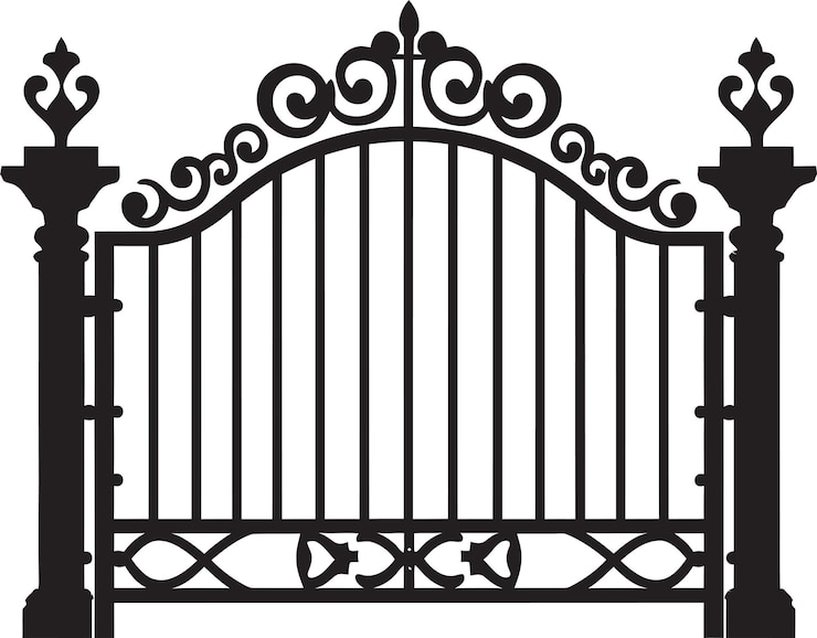 Vetor retro rampart iconic vector design of metal gate heritage gateway emblematic metal gate vector logotipo