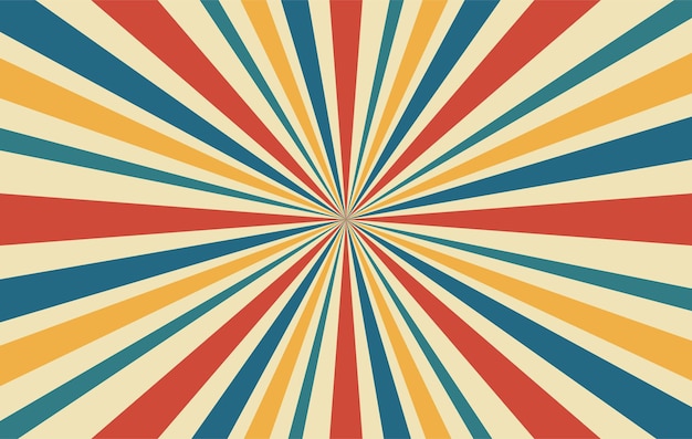 Retro sun burst vintage padrão de vetor de fundo