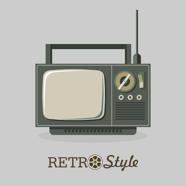 Retro tv. ilustração vetorial, logotipo, ícone.