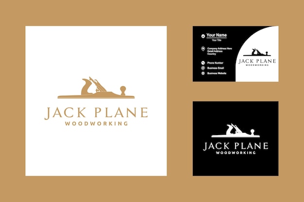 Retro vintage woodworking wood fore plane ou jack plane icon logo vector design inspiração