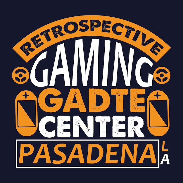 Retrospectiva gadte center pasadena ln tshirt design retrospectivo vetor premium