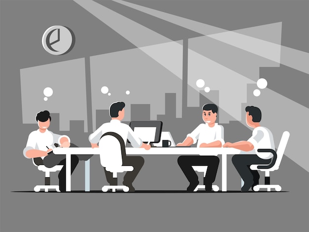 Reunião dos gerentes no escritório Reunião de empresários Discussão pelos designers
