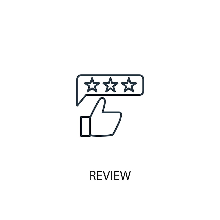 Vetor reveja o ícone da linha de conceito. ilustração de elemento simples. reveja o design do símbolo do esboço do conceito. pode ser usado para ui / ux da web e móvel
