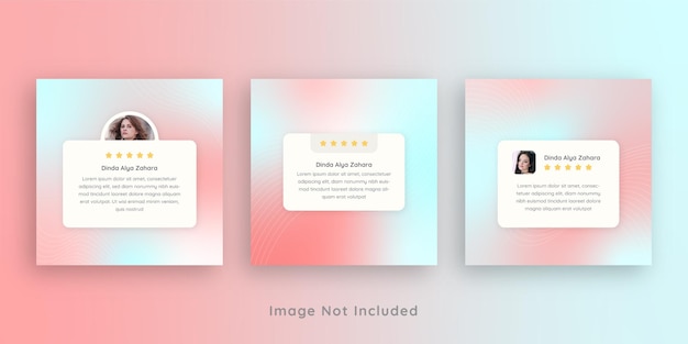 Vetor revisão de feedback do cliente ou modelo de postagem de mídia social de depoimento