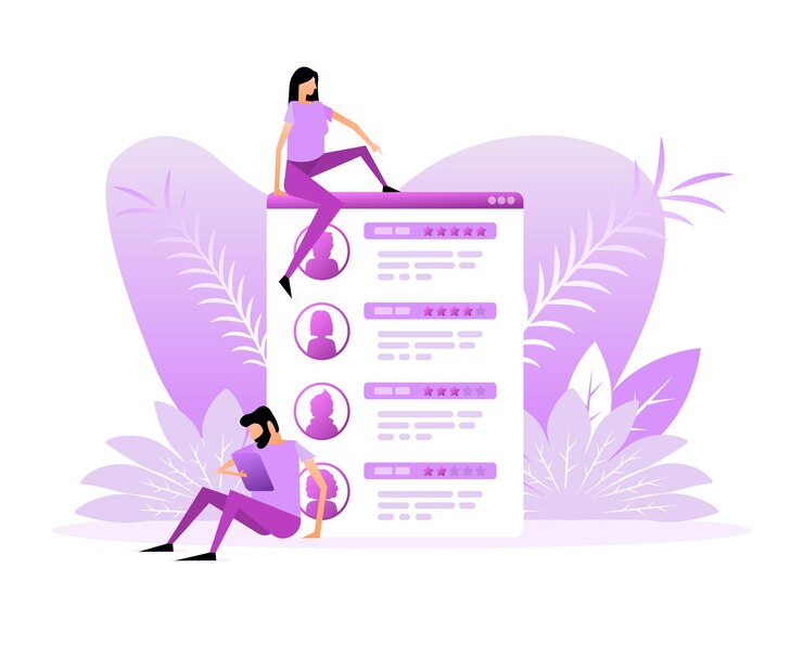 Vetor revisão do cliente com ícone de estrela dourada na tela do laptop pessoas em estilo simples ilustração vetorial