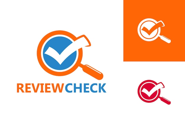 Revisão verificar vetor de design de modelo de logotipo, emblema, conceito de design, símbolo criativo, ícone