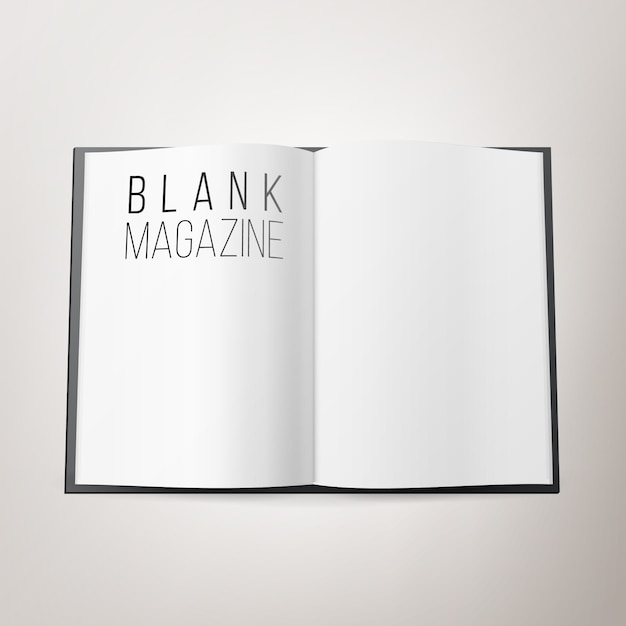 Revista aberta espalhar vetor em branco