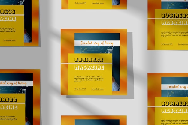 Revista de negócios elegante e limpa para empresários