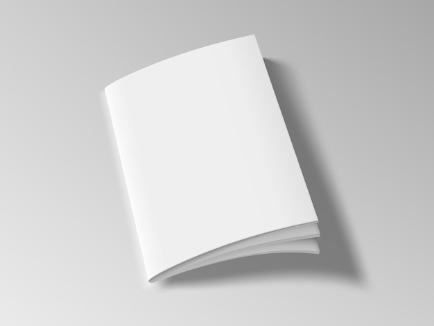 Revista ou brochura com capa em branco sobre branco
