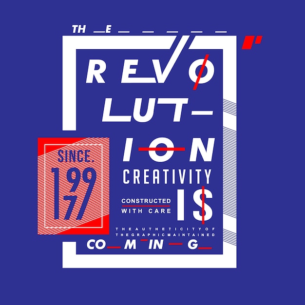 Revolução texto tipografia design gráfico camiseta