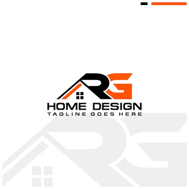 Rg casa inicial ou design de vetor de logotipo imobiliário