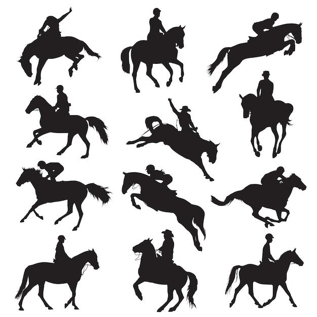 Rider horse silhouette clip art