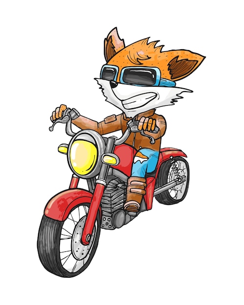 Riding fox cartoon