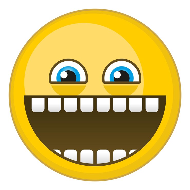 Vetor rindo bola amarela. emoticon de desenho animado. lol emoji isolado em fundo branco