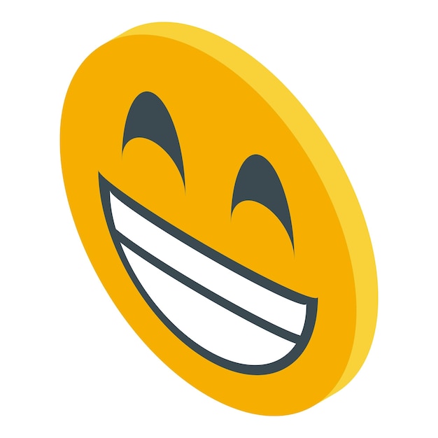 Rindo ícone emoji isométrico de rir ícone vetor emoji para web design isolado em fundo branco