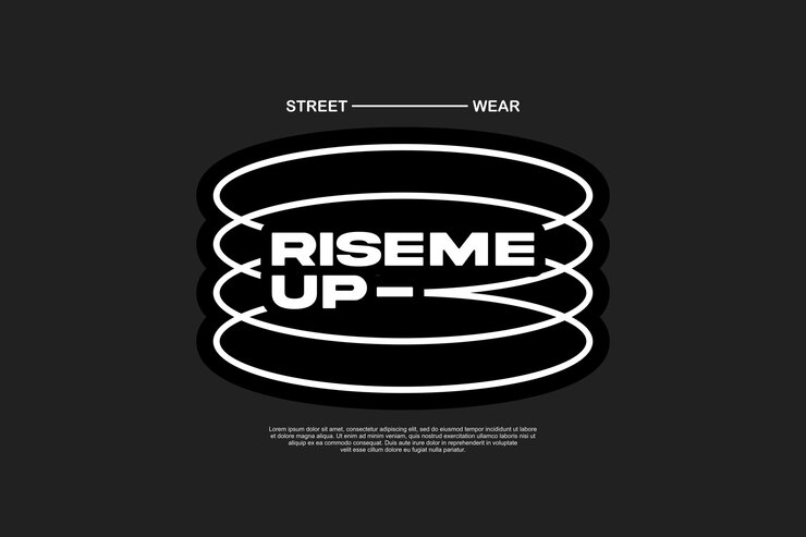Vetor riseme up streetwear elemento de design tipográfico