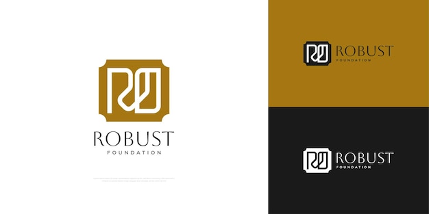 RO Monograma Logo Design Inicial R e O Logo com Estilo de Linha em Conceito Abstrato Elegante