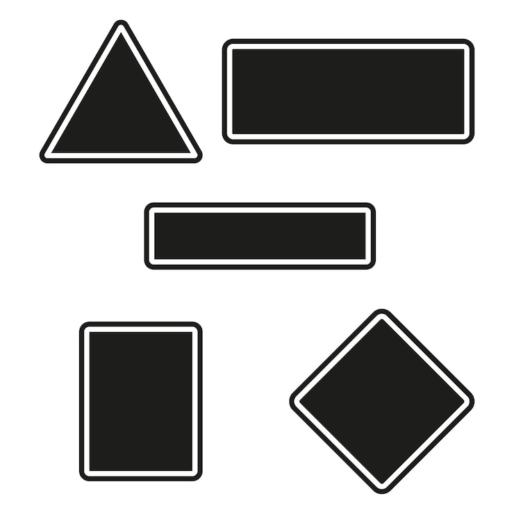 Vetor roadsigns set vector ilustração eps 10 banco de imagem