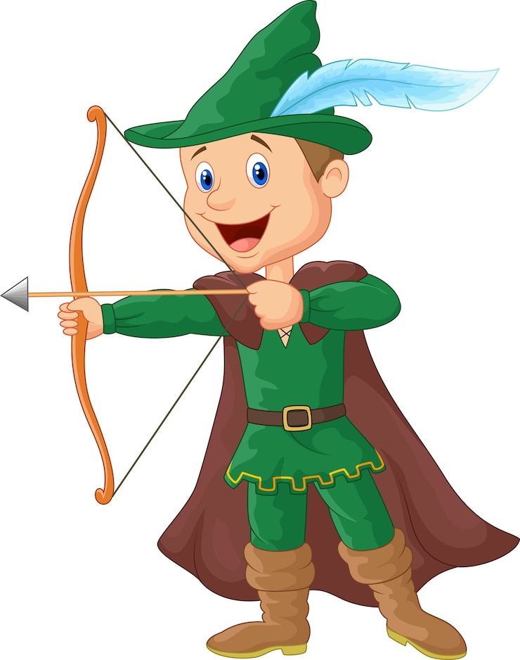Vetor robin hood dos desenhos animados
