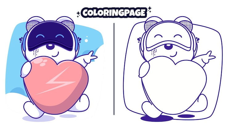 Vetor robô cão zoológico com páginas para colorir adequadas para crianças