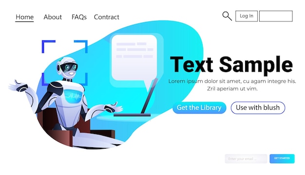 robô chatbot assistente com detecção de bolha de fala e sistema de identificação de reconhecimento facial