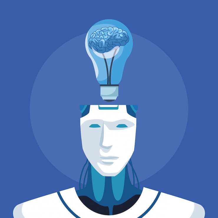 Vetor robô com inteligência artificial