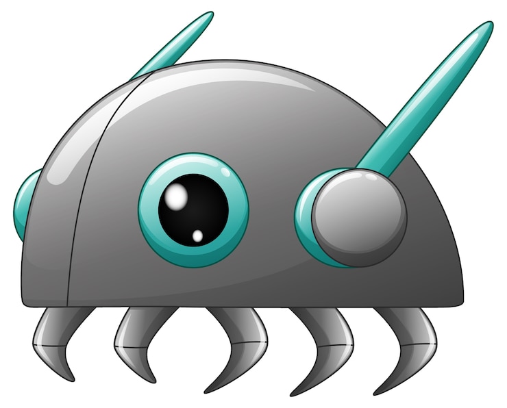 Vetor robô de desenho animado isolado no fundo branco
