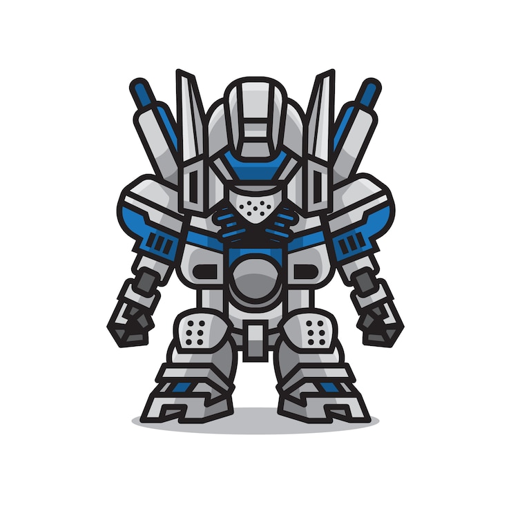 Vetor robô mecha bonito