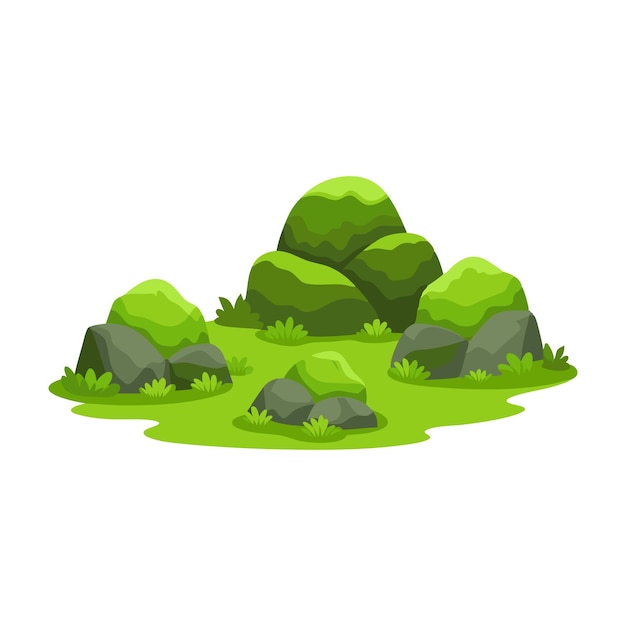 Rochas em ilustração vetorial plana isolada natural em fundo branco