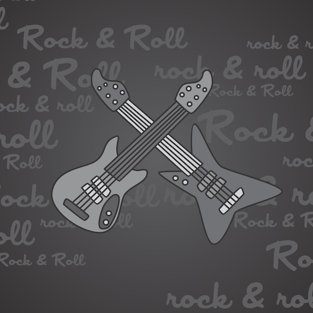 Rock and roll guitarra tema - ilustração de arte em vetor