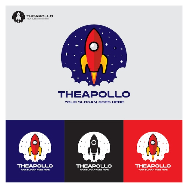 Rocket logo apollo space startup company