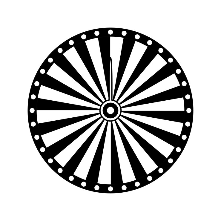 Vetor roda da fortuna isolada no fundo branco