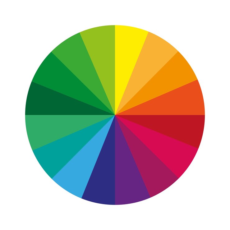 Vetor roda de cores vetor espectro de cores circular segmentos multicoloridos gráfico de paleta de arco-íris