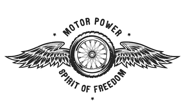 Vetor roda e asas o espírito de liberdade