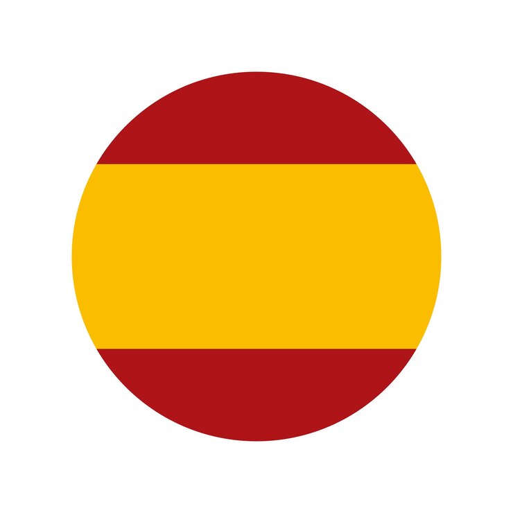 Vetor rodada feita na espanha com o ícone do vetor círculo de cores da bandeira nacional espanhola