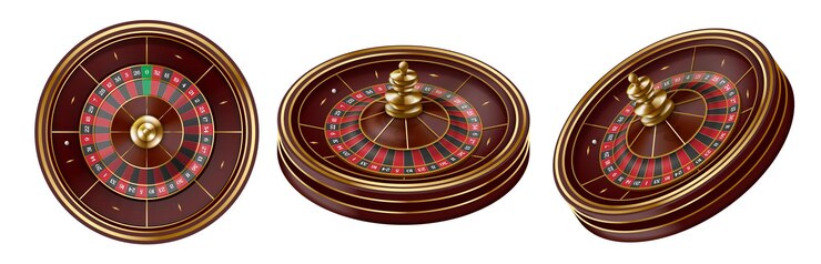 Vetor rodas de roleta casino entretenimento 3d spin wheel equipamento de jogo e jogo de fortuna vector conjunto de ilustração