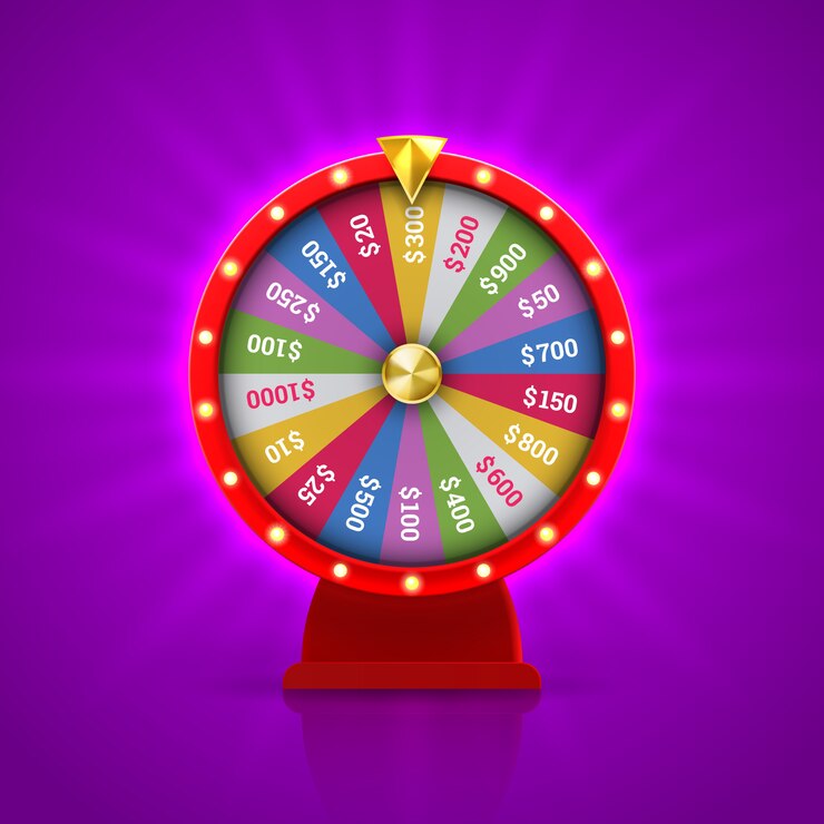 Vetor roleta da roda da fortuna para jogar jogo de loteria.