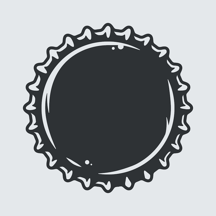 Vetor rolha de metal curva de uma garrafa de cerveja