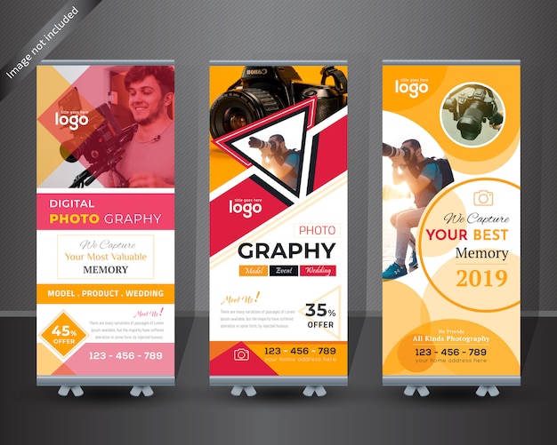 Roll up banner design de fotografia