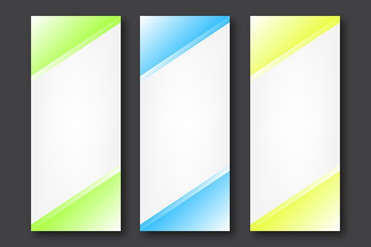Vetor roll up banner pano de fundo com formas de cores abstratas definido