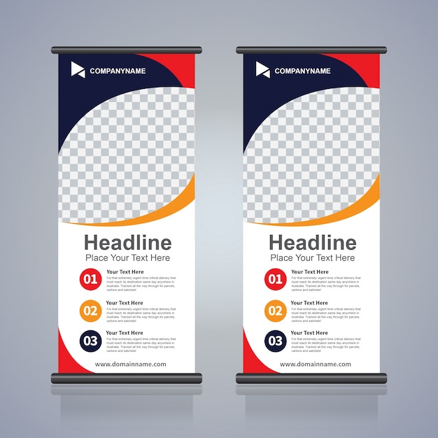 Roll up brochura flyer banner design template, fundo abstrato, pull up design, moderno x-banner e flag-banner, tamanho do retângulo.