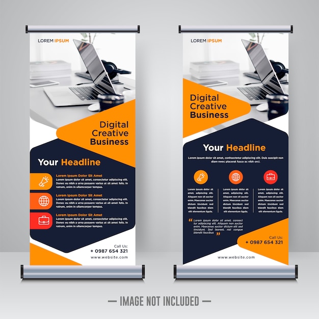 Rollup corporativa ou modelo de design de banner x