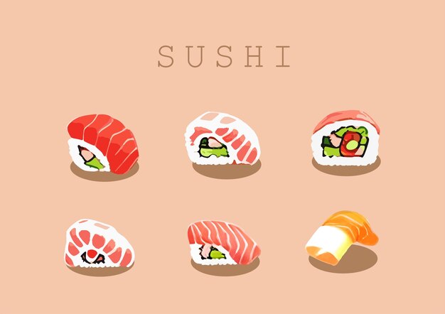 rolo de sushi com salmão